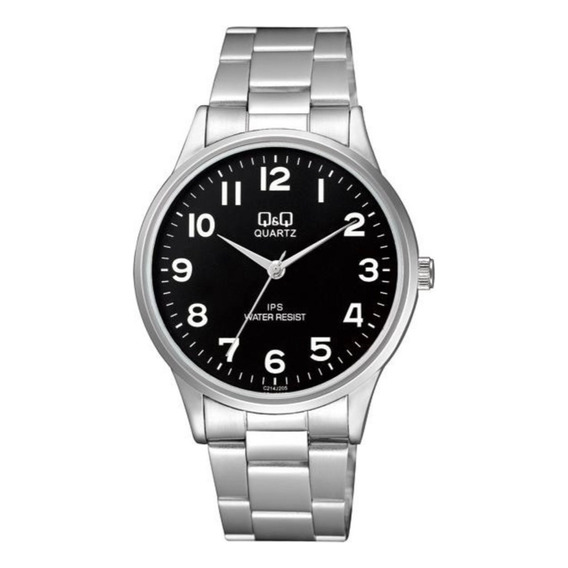 Reloj Q&q C214j205y Hombre Pulsera Plateado Color del fondo Negro