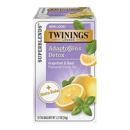 Twinings, Té Verde Con Sabor A Toronja Y Albahaca, 18 Bolsitas De Té, 36g (1,27 Oz)