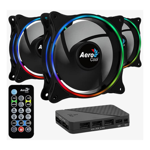 Kit De 3 Fans Aerocool Eclipse 12 Argb Controladora Pcreg Led Rgb