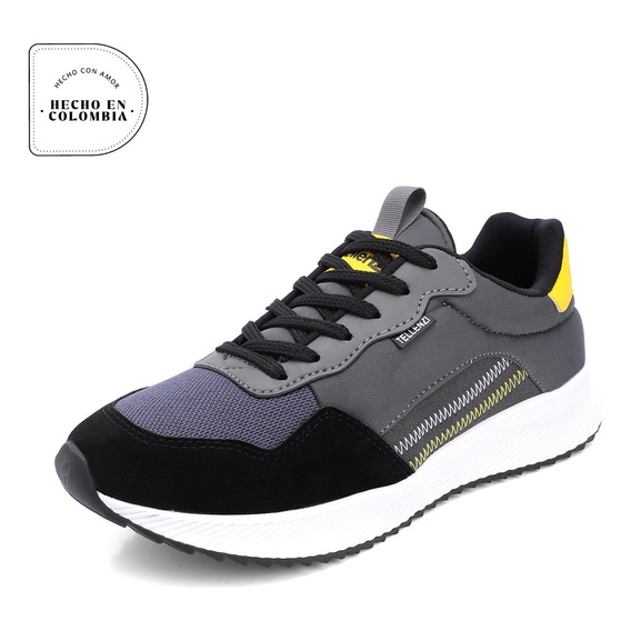 Tenis Hombre Negro-gris Tellenzi 423