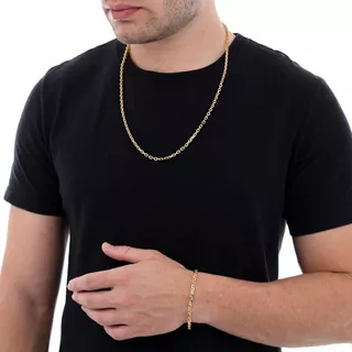 Conjunto Masculino Cordão E Pulseira Em Moeda Antiga