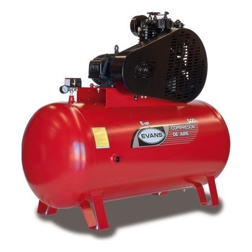 Compresor De Aire Lubricado Evans 2 Etapas 5hp 500l 175psi Color Rojo Fase eléctrica Trifásica Frecuencia 60 Hz