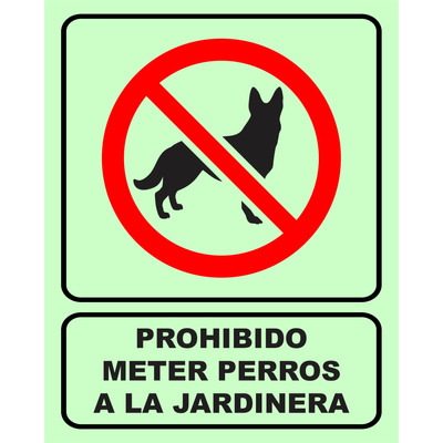 Letrero Fotoluminicente Prohibido Entrar Con Mascotas