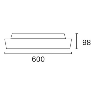 Plafon Led Oslo L Negro 92w  Diseño Moderno 60cm Dab