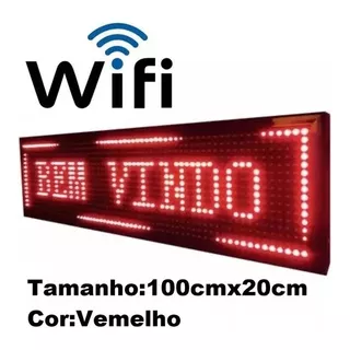 Letreiro Led Digital Painel Luminoso 100 X 20cm Usb