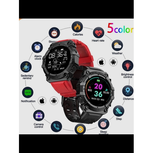 Smartwatch Rojo Modelo Fd68s