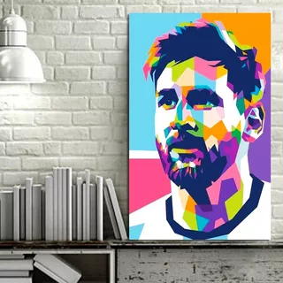 Cuadro Decorativo Futbol Leonel Messi Cubismo (60x40 Cm)