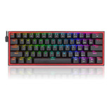 Teclado Mecánico Redragon Fizz Pro K616 Rgb Wireless Dual Color Del Teclado Negro Idioma Español Latinoamérica