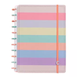 Caderno Inteligente 80f G Arco Iris Pastel