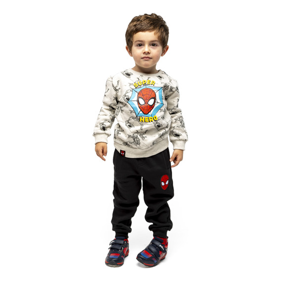 Buzo Niño Superhero Spiderman Gris Marvel