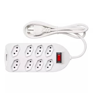 Protetor Eletrônico Com 8 Tomadas Epe 1008+ Branco Intelbras 127v/220v