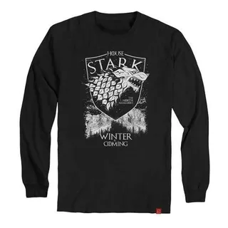Camiseta Game Of Thrones Manga Longa Stark Winter Is Coming