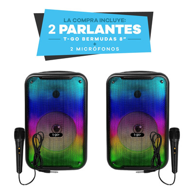 Kit 2 Parlantes 8  Portatiles Bluetooth Tecnologia Tws