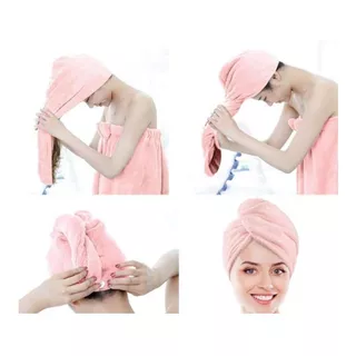 Toalla De Microfibra Turbante Cabello Secado Rapido