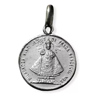 Medalla Plata 925 Niño Jesús Praga #1191 Bautizo Comunión 