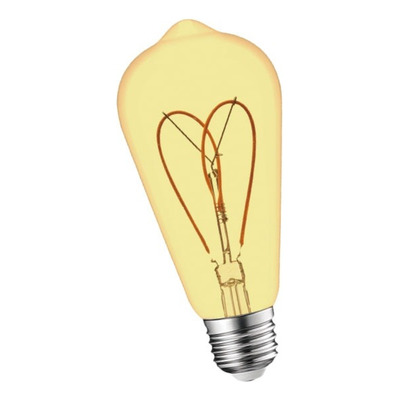 Lampara Led Filamento St64 Soft 4w E27 Gold Loop Luz Desing