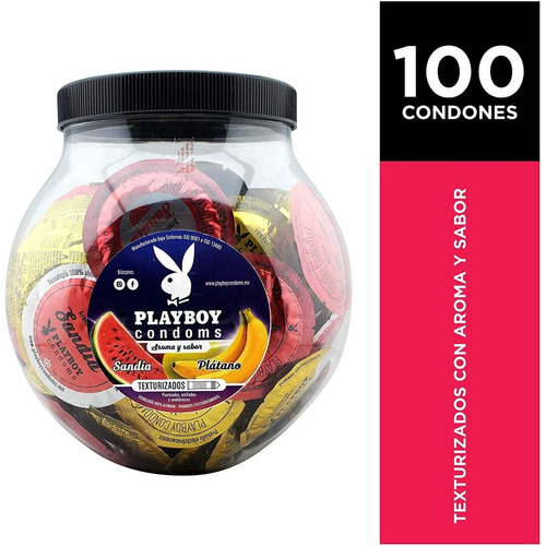 Playboy Condoms Vitrolero 100 Condones Aroma Y Sabor