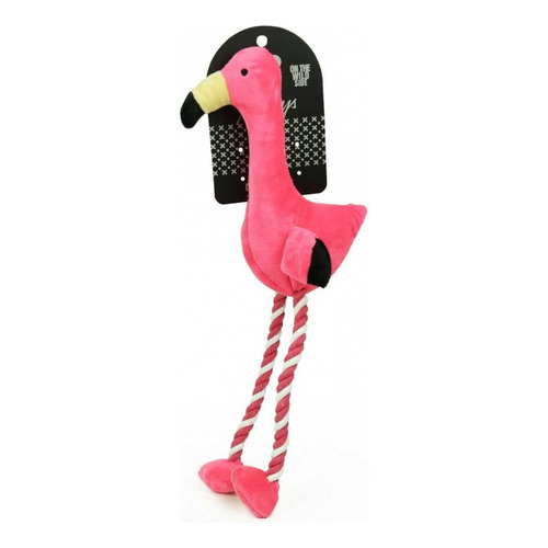 Juguete Para Mascota Plush Con Cuerda 48cm Flamenco Color Fucsia