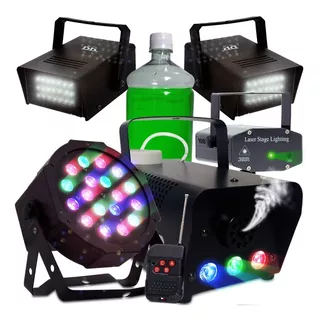 Kit Iluminação Para Festas Dj Balada Jogo De Luz Strobos Rgb