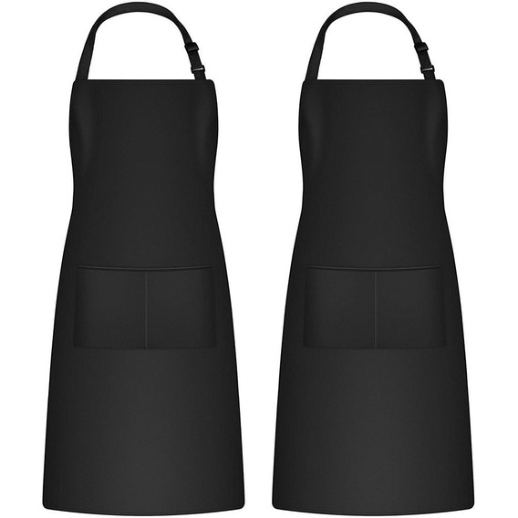 2 Pack Mandil Delantal Para Chef Anti-agua Poliéster Algodón