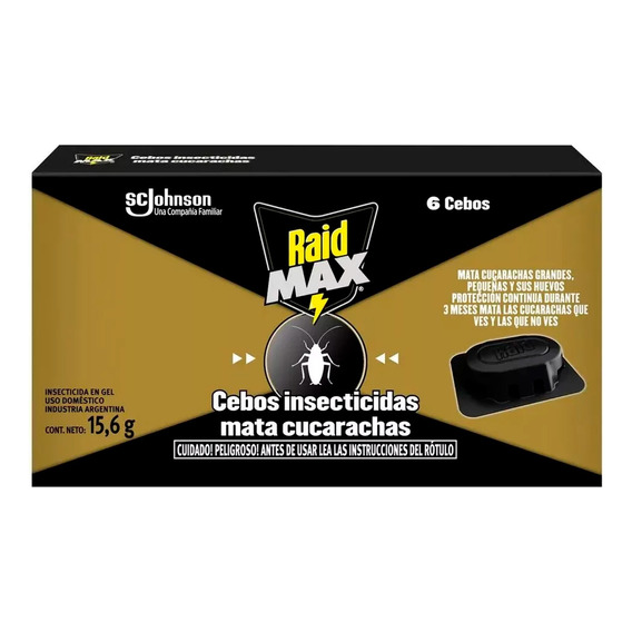 Raid Max Cebos Insecticidas Mata Cucarachas X6