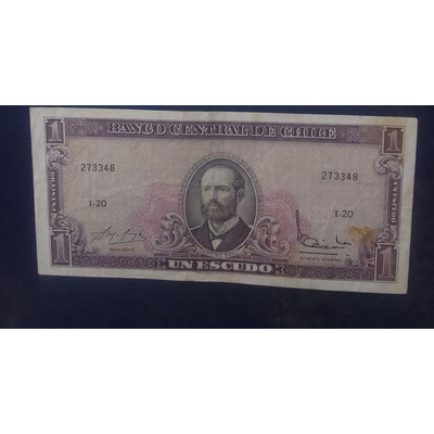 Billete Chile 1 Escudo Firmas Molina -ibañez I-20