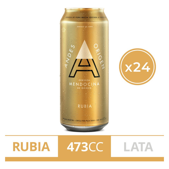 Cerveza Andes Origen Rubia 473ml Pack X 24 Unidades