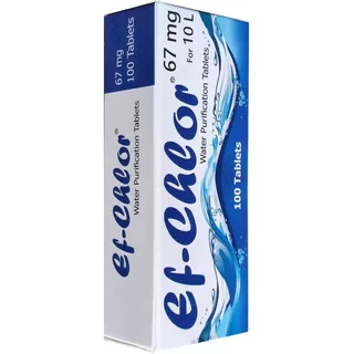 Tabletas Purificadoras Ef-chlor 67mg. Hasta 20l De Agua