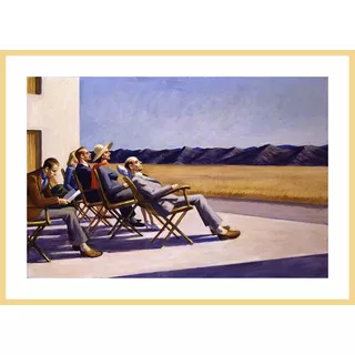 Cuadro People In The Sun Hopper 67x49 Cm Marco Vidrio Myc