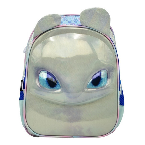 Mochila Dragon Furia Luminosa 3d Tornasol Kinder Urbania Color Blanco Diseño De La Tela Tonasol. 3d