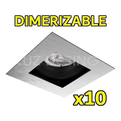 X 10 Spot Antideslumbrante Dimerizable Led 7w Acero Gu10
