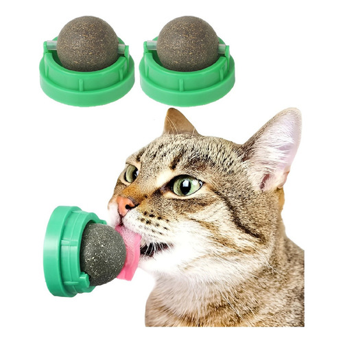 X3 Catnip Hierba Gatera Catnip Gato Bola Adhesiva Juguete Color Verde bola de catnip merienda para gatos hierba gatera lickin