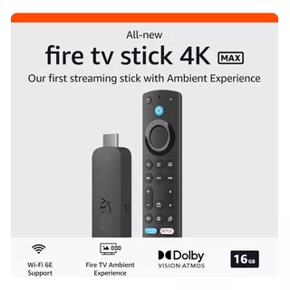 Amazon Fire Tv Stick 4k Max Wi-fi 6 Netflix Hbo Alexa 3 Gen