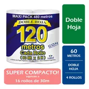 Papel Higienico Valot Extra Blanco Hoja Doble 4 X 60m 15,5g