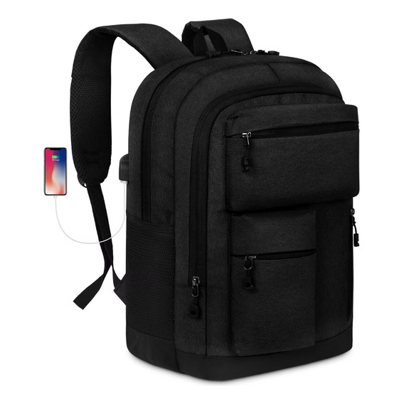 Mochila Para Laptop Impermeable Antirrob Con Usb 15.6 In