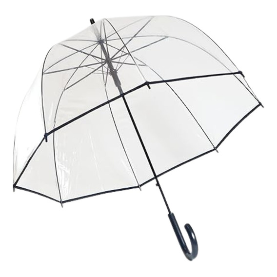 Paraguas De Pvc Transparente Con Borde A Color 8 Varillas 