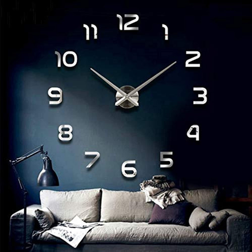 Reloj De Pared 3d Diy Gran Tamaño Silencioso Y Elegante