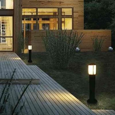 Farol Jardin 70cm Exterior Apto Led Rosca N1 Aluminio Del