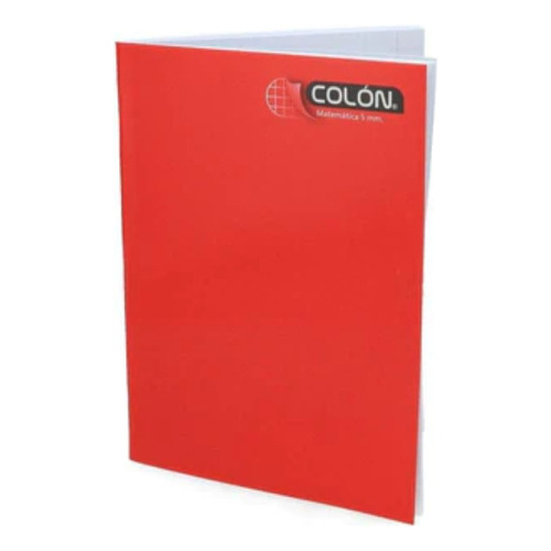 Cuaderno College Matemáticas 5mm 80 Hojas Colon Color Rojo