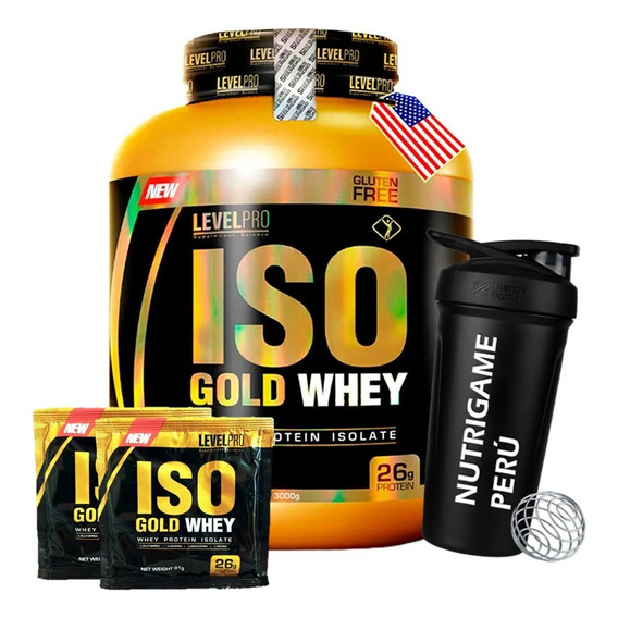 Proteina Isolate Iso Gold Whey 3kg Level Pro - Tienda Fisica