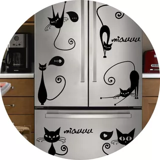 Vinilos Decorativos Para Heladera Gatos