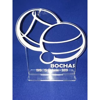 Trofeo Souvenirs Bochas  En Acrilico 15 Cm Alt