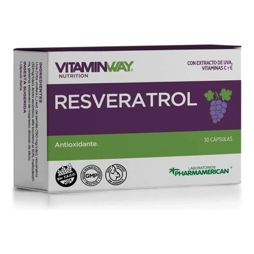 Vitaminway Resveratrol X 30 Capsulas - Antioxidante Sabor Sin Sabor
