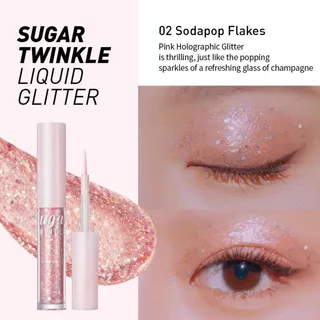Delineador, Sugar Twinkle Liquid Glitter , Cosmética Coreana Color 02 Sodapop Flakes
