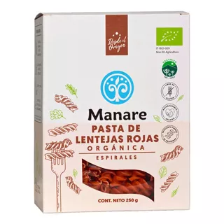 Manare Pasta Espirales De Lentejas Rojas Sin Gluten 250 G