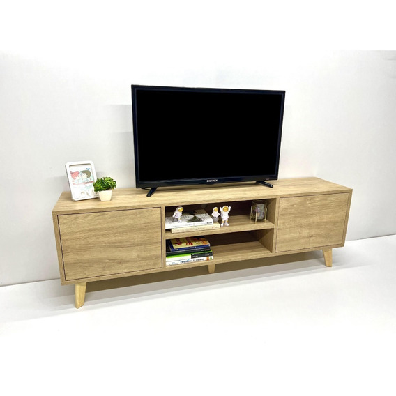 Mueble Para Tv Estilo Nórdico Minimalista Sistema Push 120cm