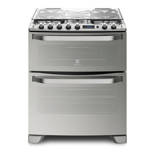 Estufa Electrolux 76DXR a gas/eléctrica 5 quemadores  acero inoxidable 127V/220V puerta con visor 125.1L con horno doble