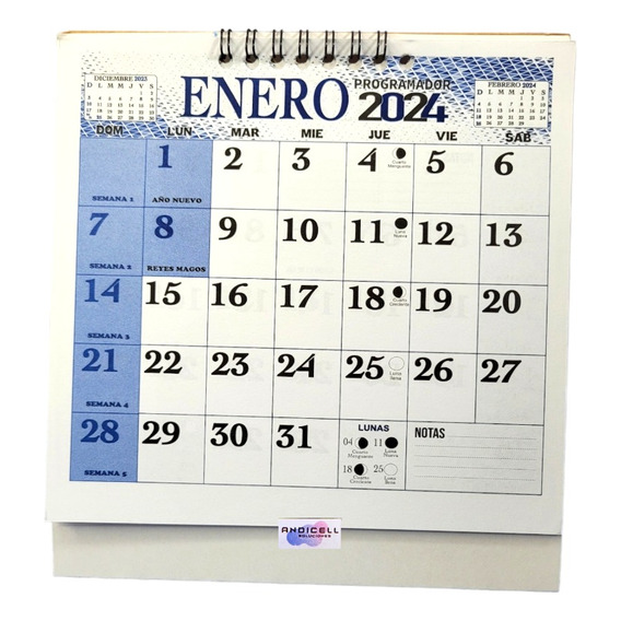 Calendario Programador 2024  Escritorio Pequeño