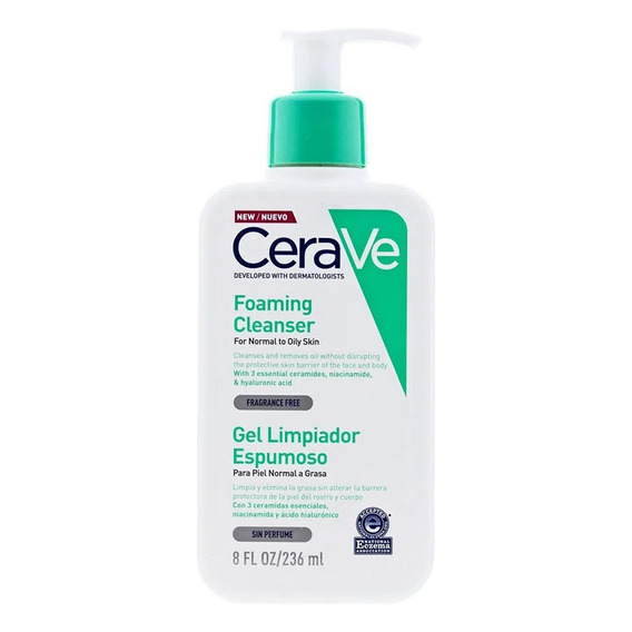 Cerave Gel Limpiador Espumoso 236 Ml Foaming Cleanser