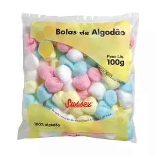 Algodão Em Bolas Sussex Colorido Pacote 100g